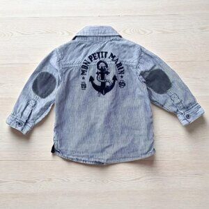 Orchestra French My Little Sailor Stripe Button-Down Shirt 6 Months